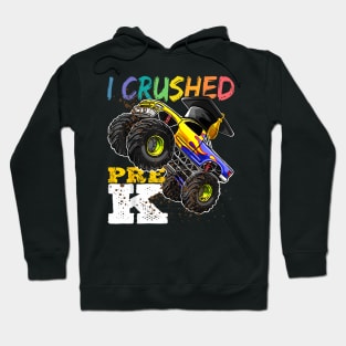 I Crushed Pre K Monster Truck Graduation Cap Boys Hoodie